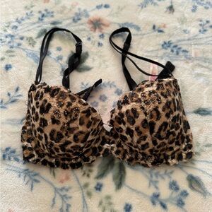 Victoria’s Secret pink Cheetah Lace Push up Bra